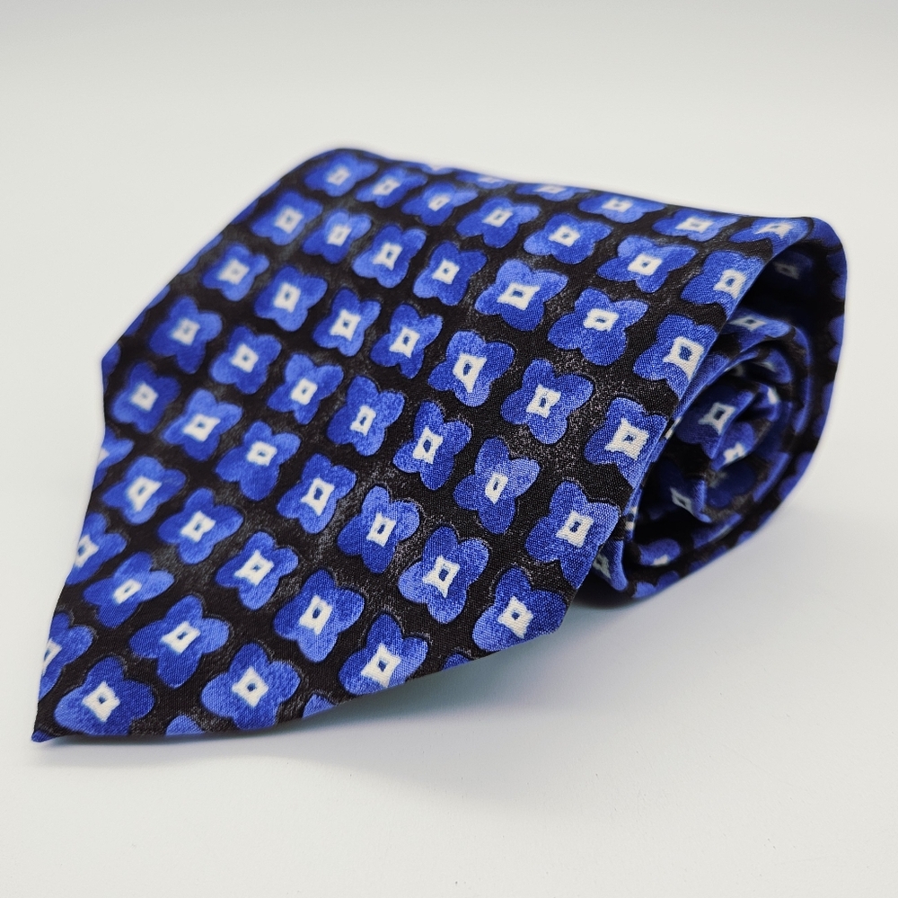 HUGO BOSS | 100% silk flower medallion pattern neck tie